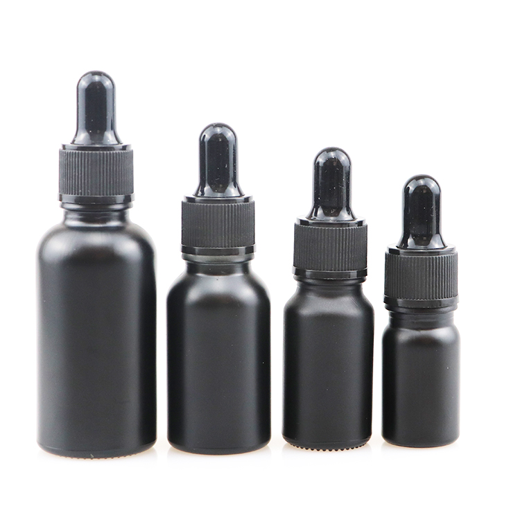 empty glass amber vial 10 ml essential oil bottle with glass pipette cap