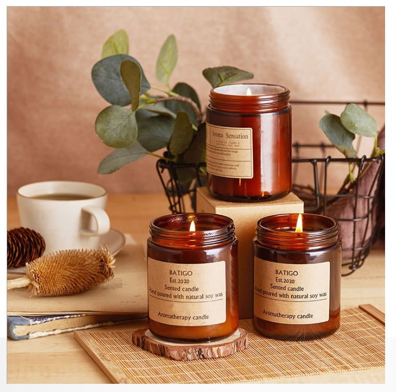 empty glass jars glass wholesale amber frosted glass candle jars in bulk with lids