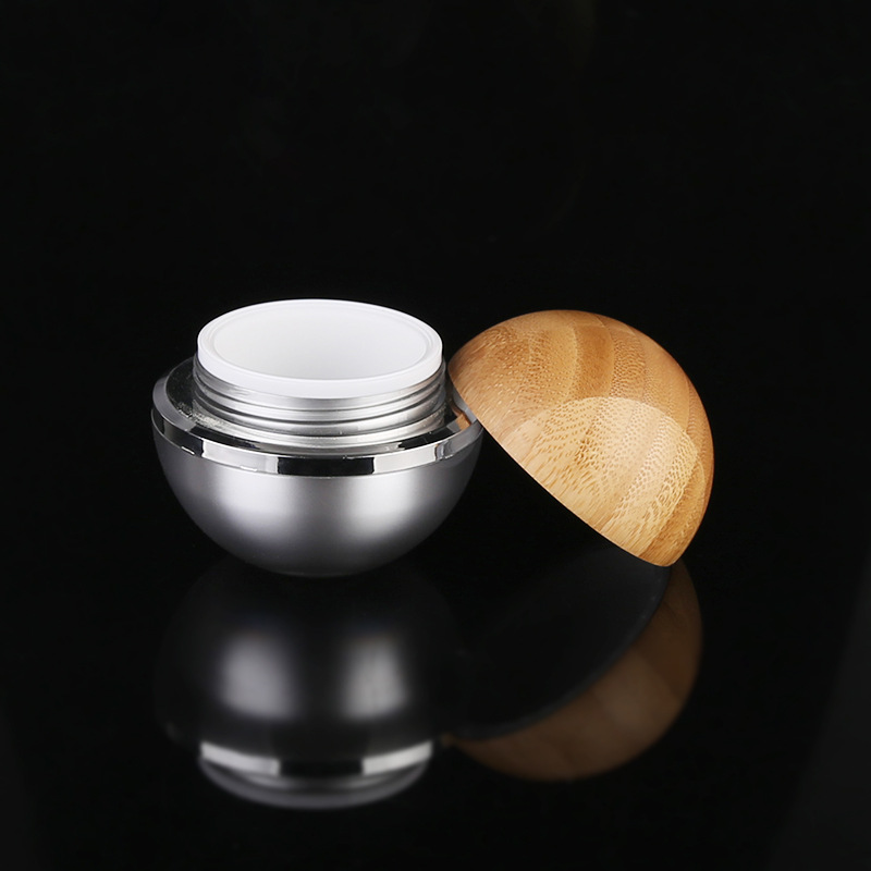 empty globe acrylic jars wooden globe cream jar luxury face cream jar