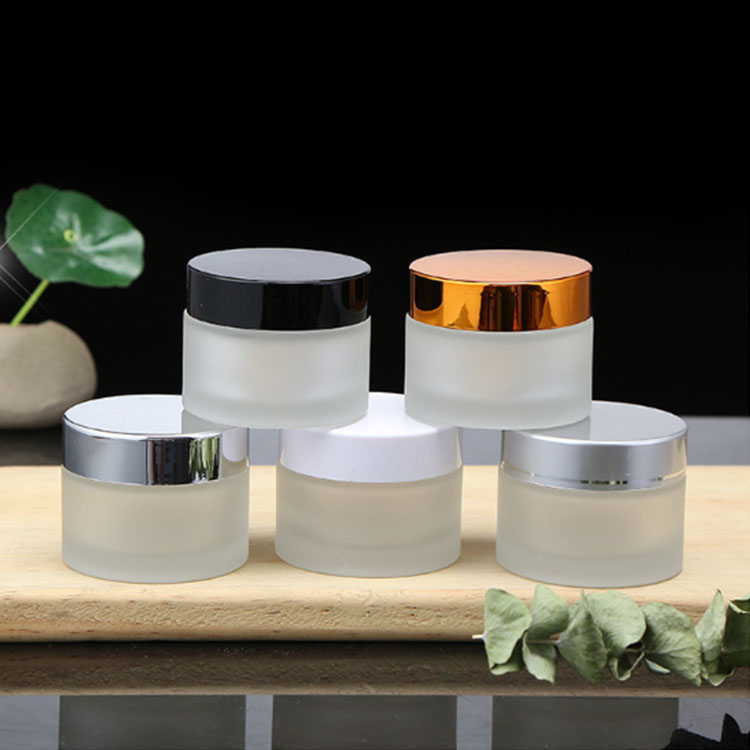 empty good quality 1oz 2oz 4oz frosted cosmetic jars and containers