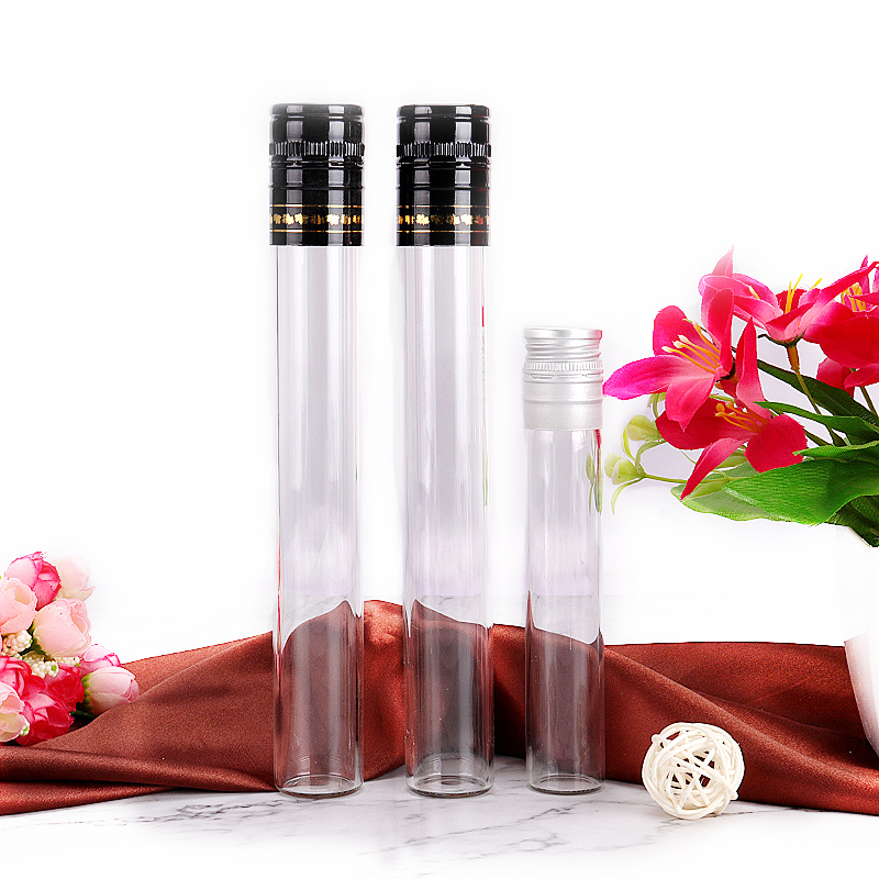 empty high borosilicate 100 ml glass tube bottles wine bottle