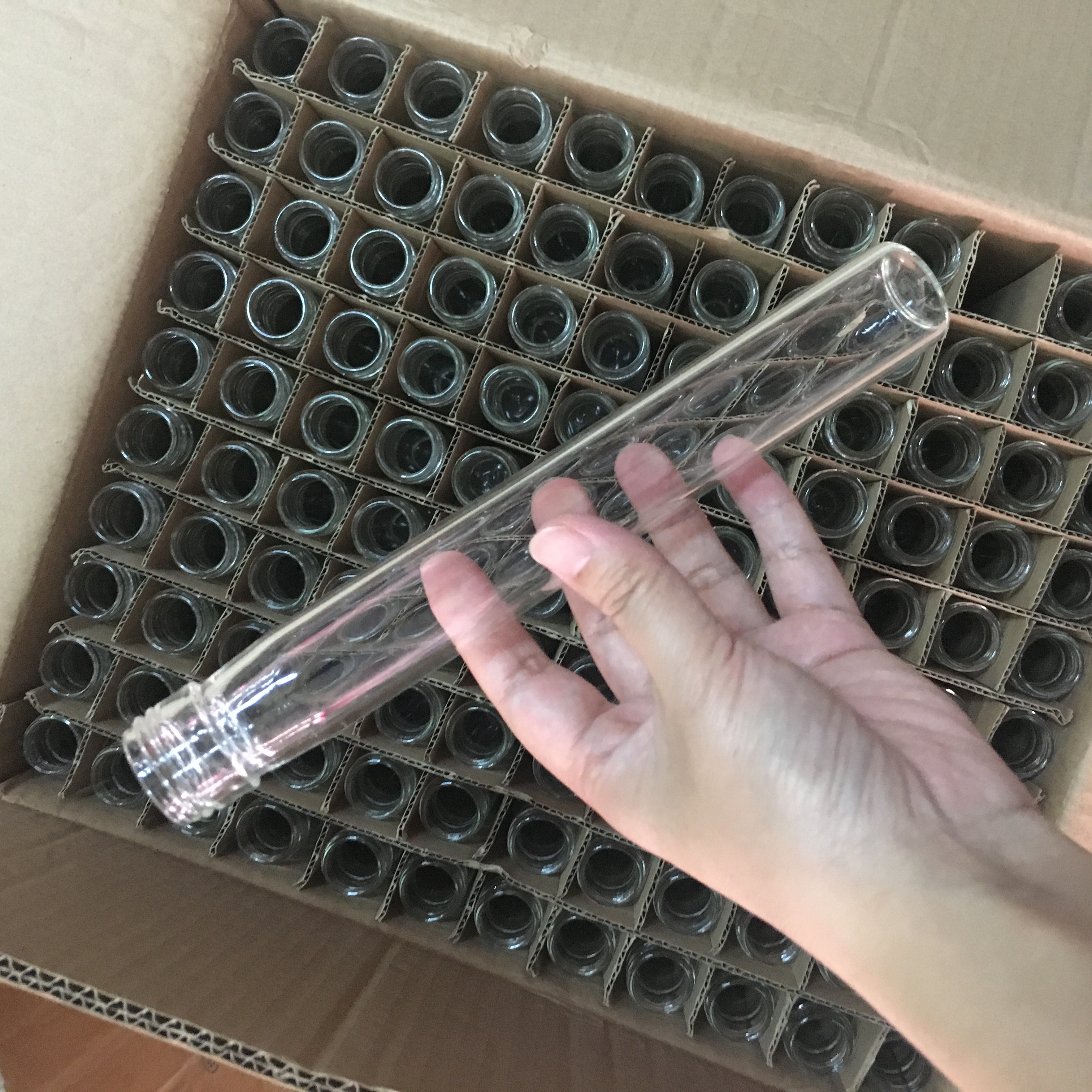 empty high borosilicate 100 ml glass tube bottles wine bottle