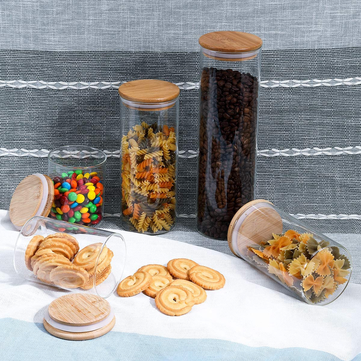 empty high borosilicate air tight storage bottle 24oz glass jar