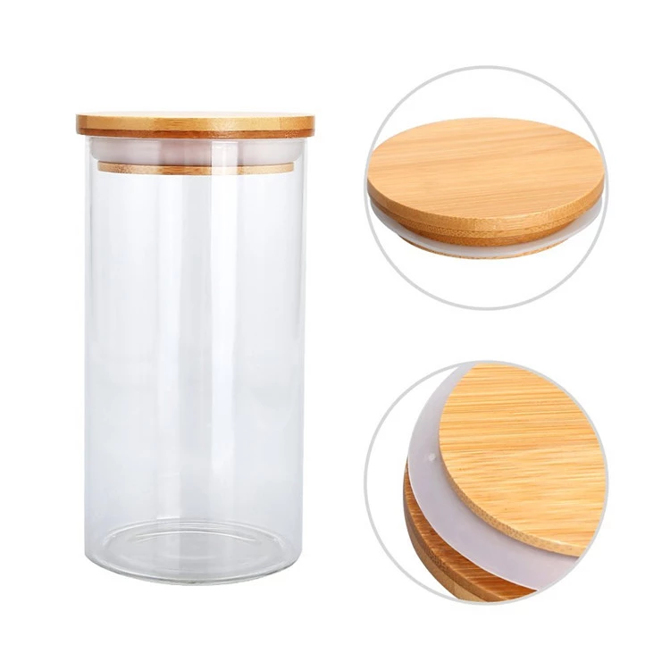 empty high borosilicate air tight storage bottle 24oz glass jar