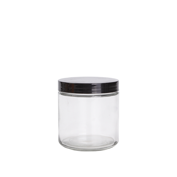 empty high borosilicate air tight storage jars containers with plastic lid glass jars