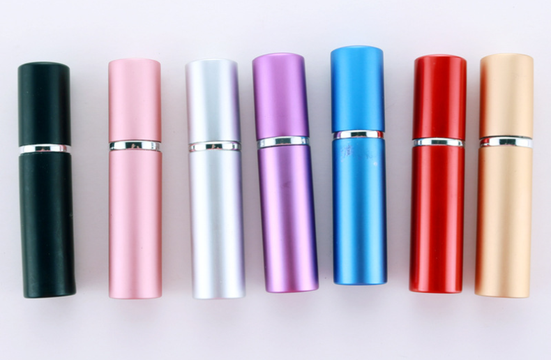 empty luxury 5ml colorful refillable aluminum perfume spray bottle