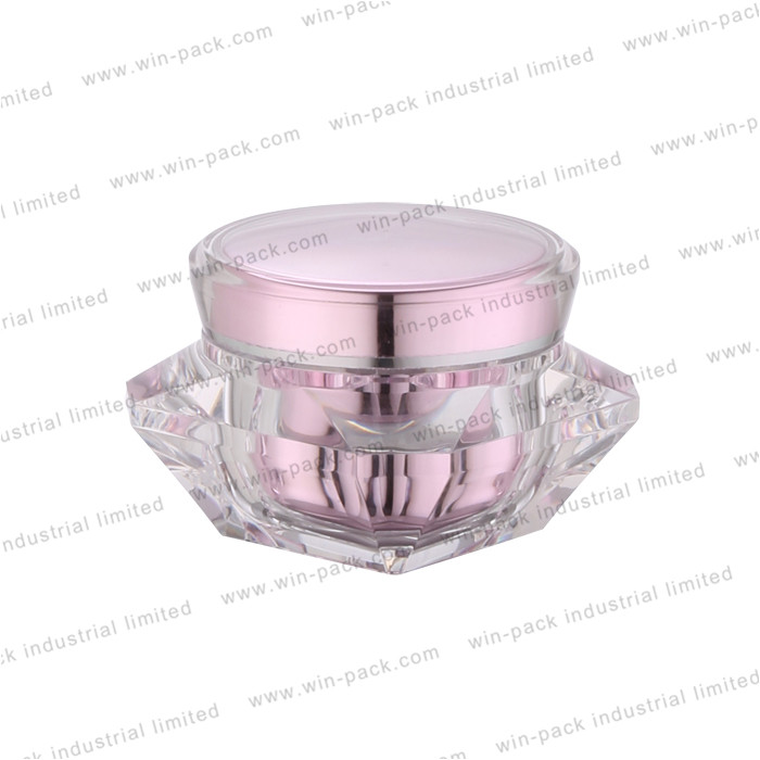 empty luxury cosmetic gold diamond shaped plastic acrylic body lotion cream jar china supplier 5G 15G 30G 50G 100G