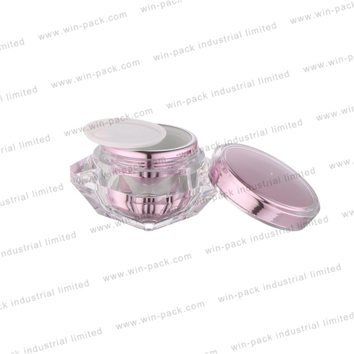 empty luxury cosmetic gold diamond shaped plastic acrylic body lotion cream jar china supplier 5G 15G 30G 50G 100G