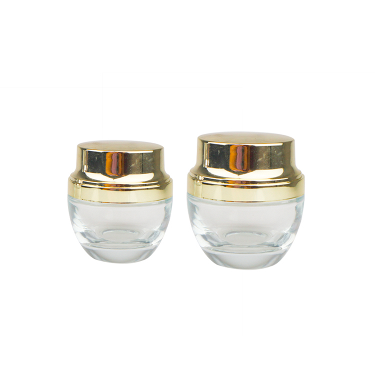 empty luxury frosted glass cream packaging bottle cosmetic jar