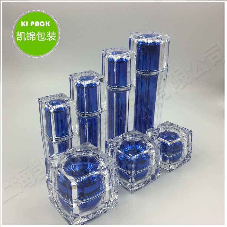 empty luxury high quality acrylic face care sample cosmetic plastic luxury cream square jar in china