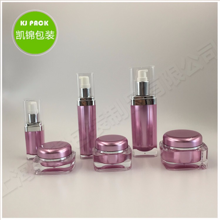 empty luxury high quality acrylic face care sample cosmetic plastic luxury cream square jar in china