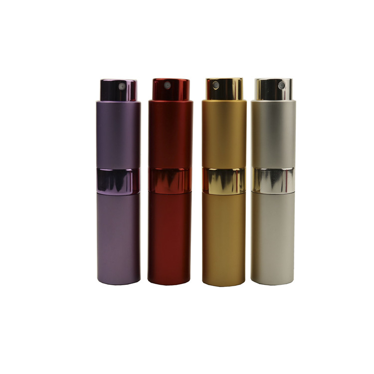 empty luxury rotary Pocket refill aluminum metal perfume atomizer spray bottle 8ml 10ml 15ml 20ml glass inner with custom logo