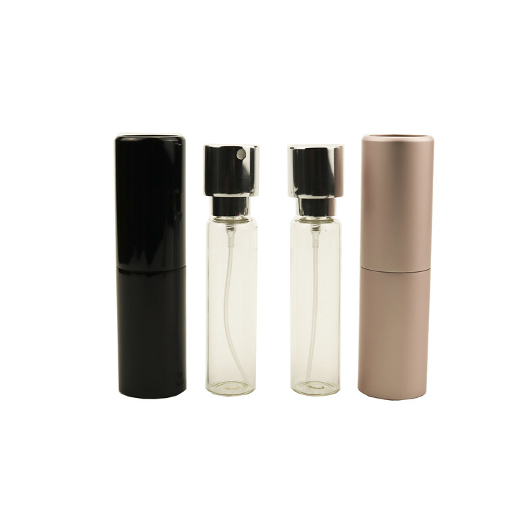 empty luxury rotary Pocket refill aluminum metal perfume atomizer spray bottle 8ml 10ml 15ml 20ml glass inner with custom logo