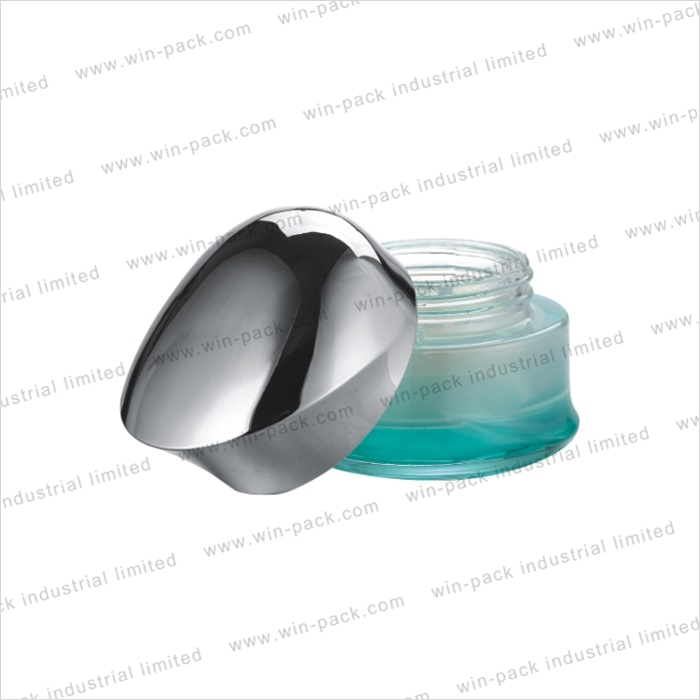 empty luxury unique green cosmetic glass jar for face cream 30g 50g new products