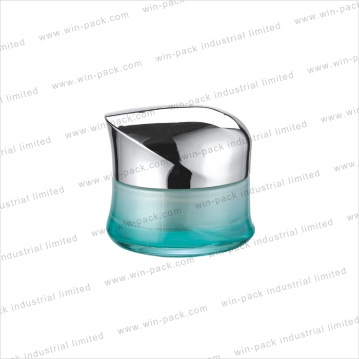empty luxury unique green cosmetic glass jar for face cream 30g 50g new products