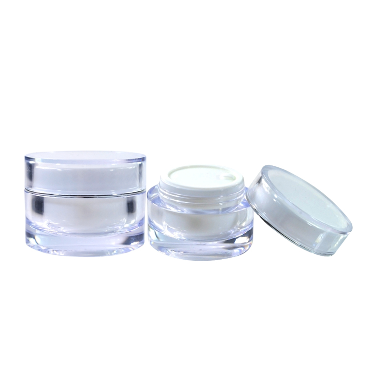empty luxxury cosmetic 5g 15g 30g 50g round white acrylic plastic cream jar