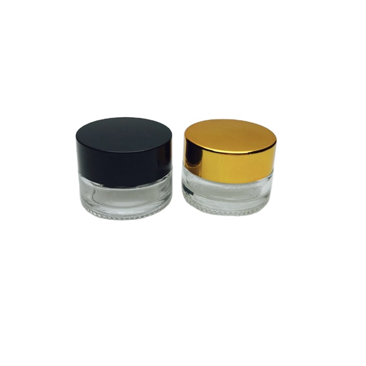 empty mini 3ml 5ml 10ml 3g 5g glass cosmetic sample jar glass face cream jar with white cap