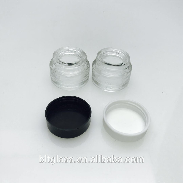 empty mini 3ml 5ml 10ml 3g 5g glass cosmetic sample jar glass face cream jar with white cap