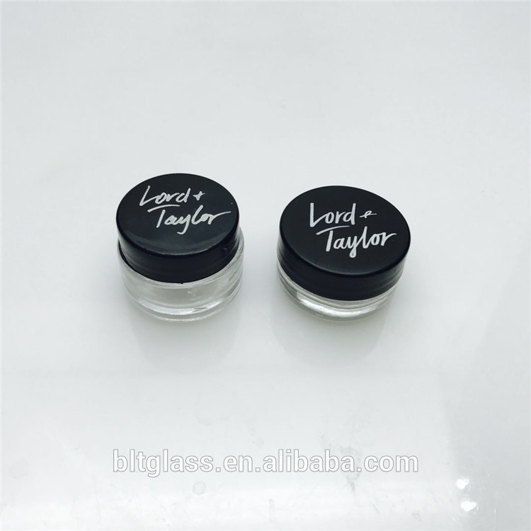 empty mini 3ml 5ml 10ml 3g 5g glass cosmetic sample jar glass face cream jar with white cap