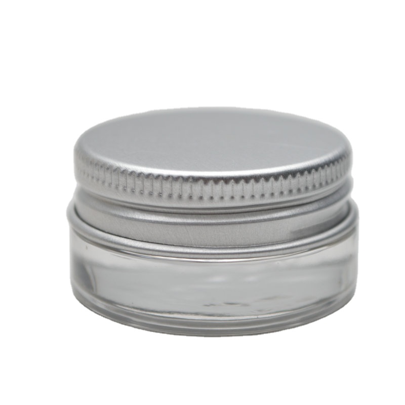 empty mini  5g 5ml glass cosmetic sample jar glass face cream jar with white cap