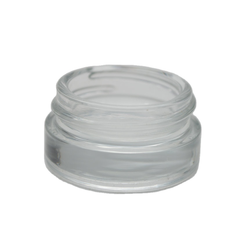 empty mini 5g 5ml glass cosmetic sample jar glass face cream jar with white cap