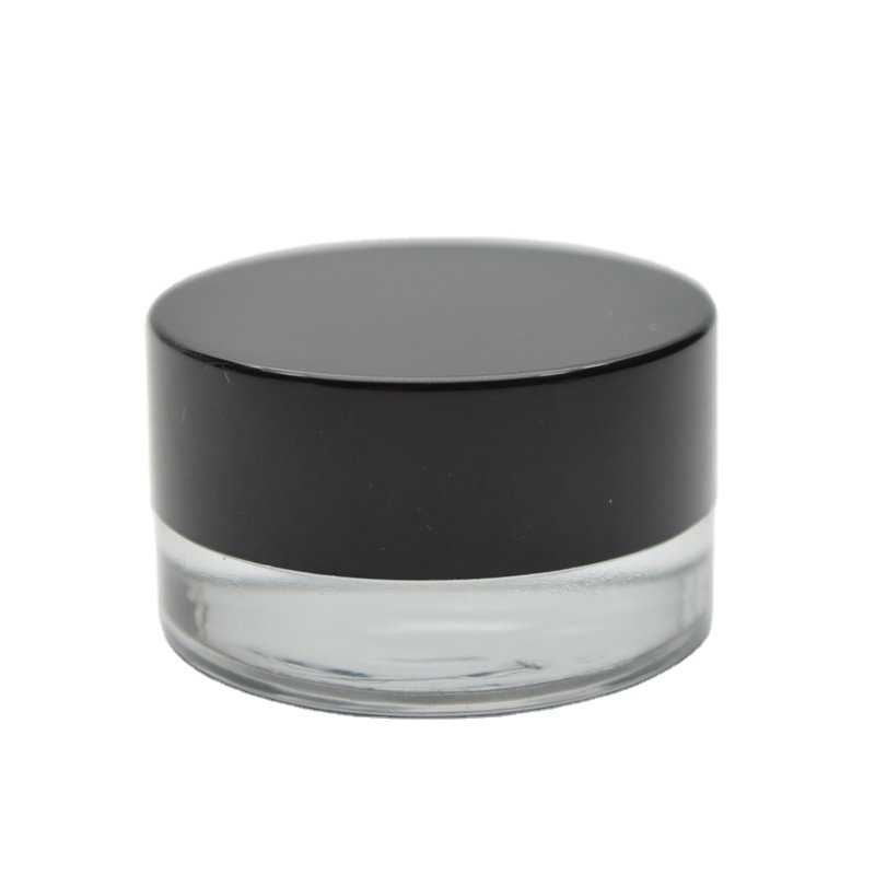 empty mini 5g 5ml glass cosmetic sample jar glass face cream jar with white cap