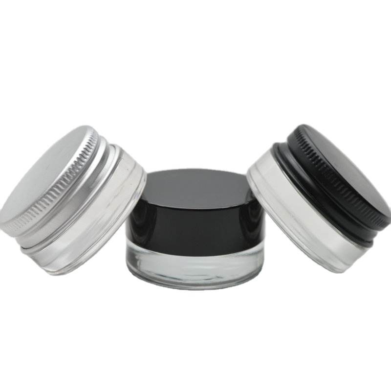 empty mini 5g 5ml glass cosmetic sample jar glass face cream jar with white cap