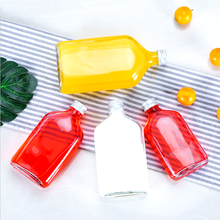 empty mini pocket whiskey bottles  50ml alcohol liquor drinking flat flask glass bottle with aluminum cap