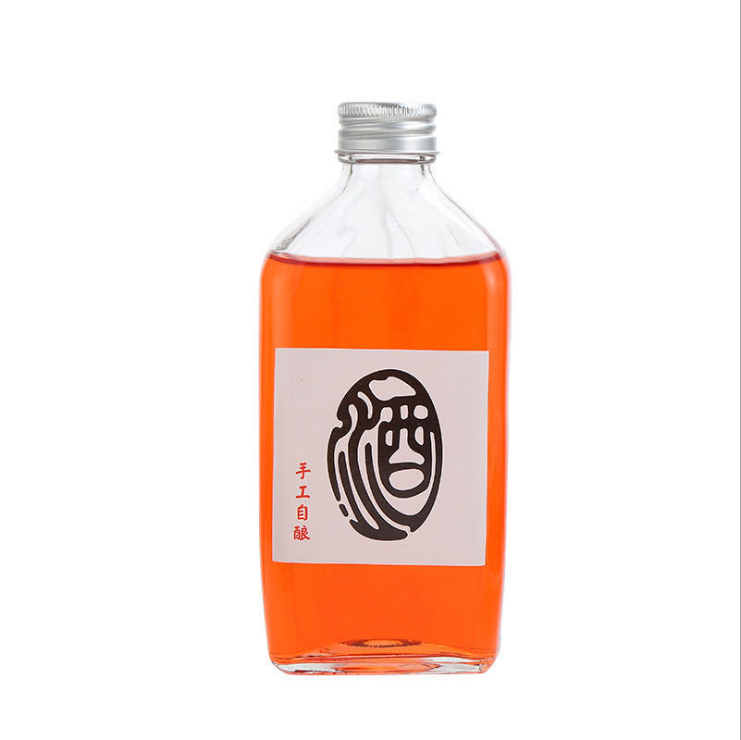 empty mini pocket whiskey bottles 50ml alcohol liquor drinking flat flask glass bottle with aluminum cap