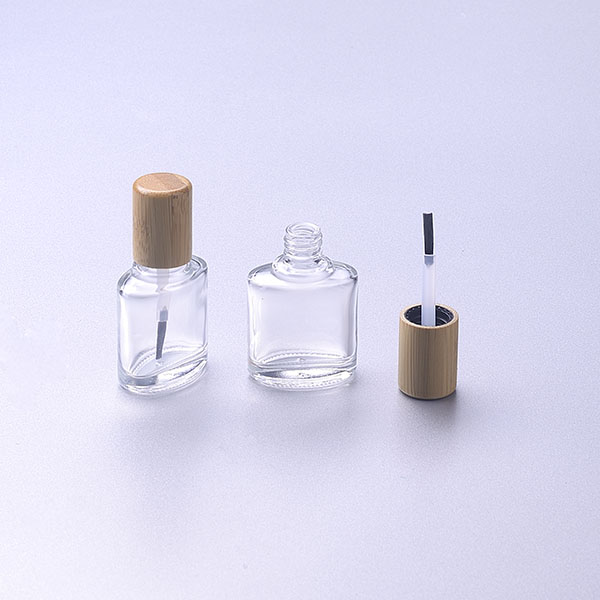 empty nail polish bottle 15ml with brush/ bamboo wood cap