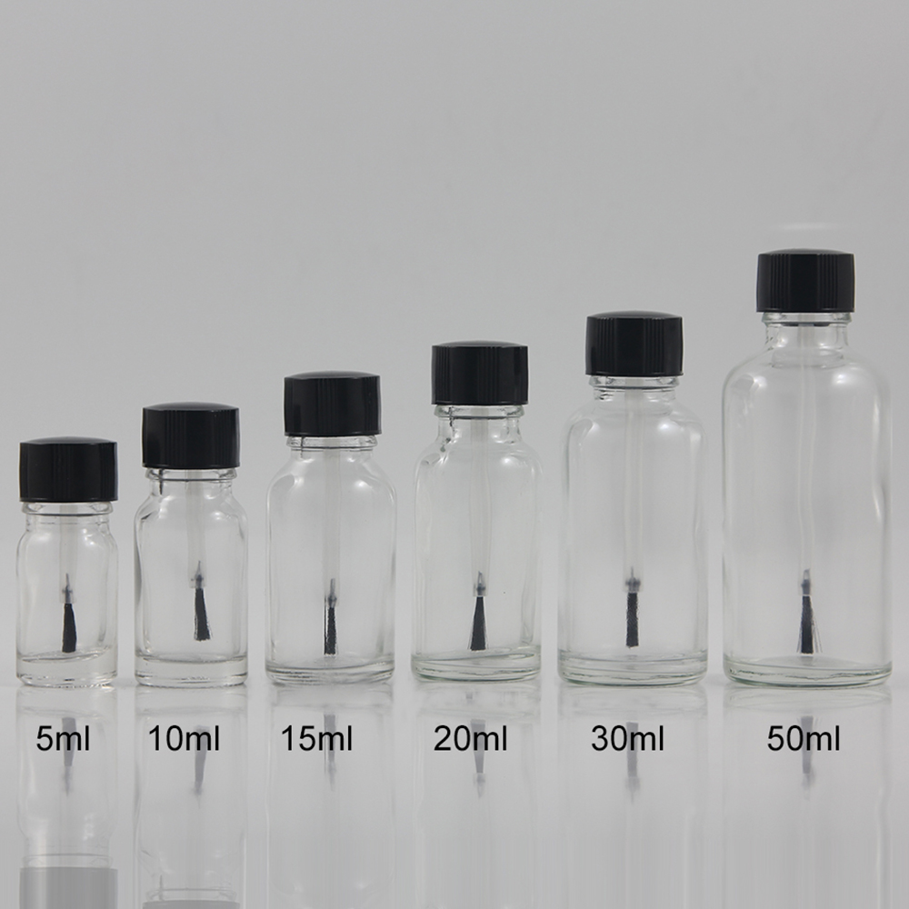 empty nail polish glass bottle with brush cap 5ml 10ml 15ml 20ml 30ml 50ml