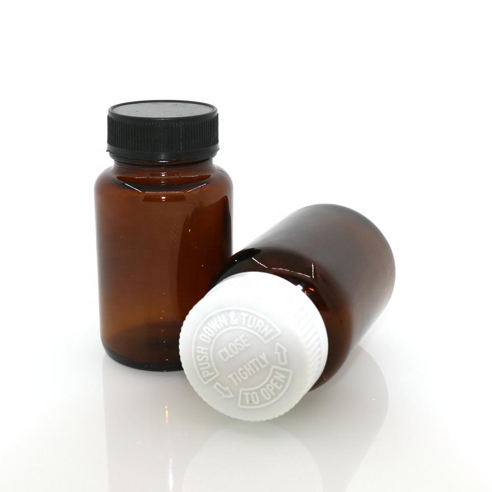 empty orange amber clear glass bottle 120cc 150ml medicine/tablet/pill/capsule/health food bottle