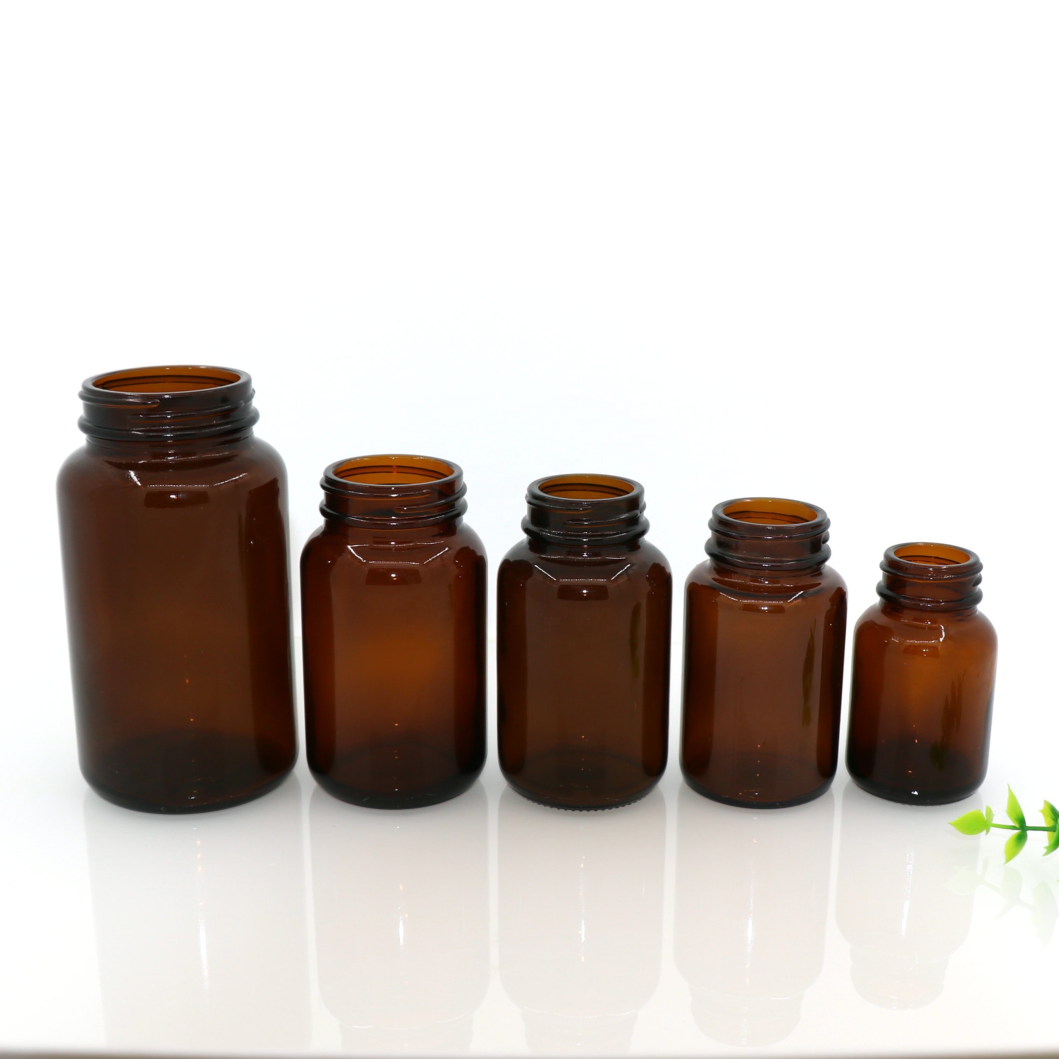 empty orange amber clear glass bottle 120cc 150ml medicine/tablet/pill/capsule/health food bottle