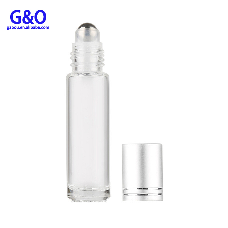 empty perfume amber blue perfume bottle with roller ball essential oils bottles with roller 5ml 10ml clear glass roll on bottle
