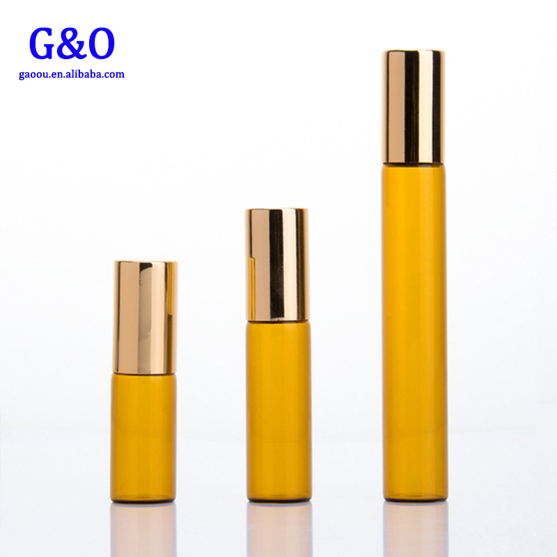 empty perfume amber blue perfume bottle with roller ball essential oils bottles with roller 5ml 10ml clear glass roll on bottle