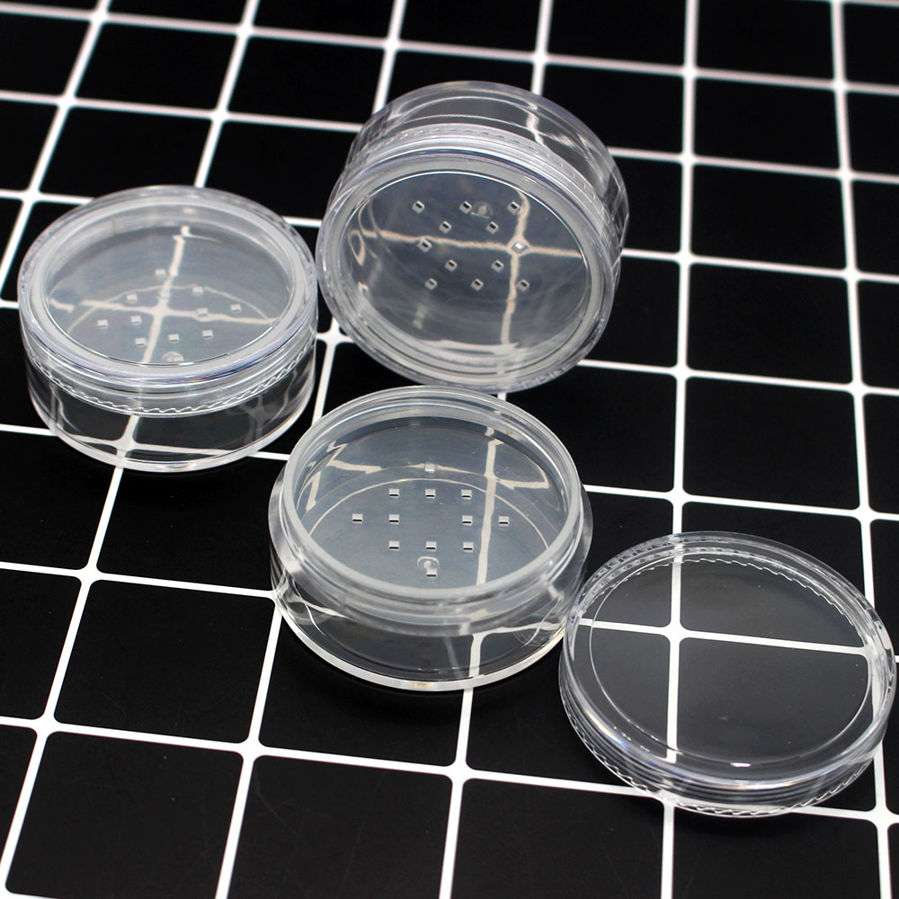 empty plastic 15g loose powder jar with sifter