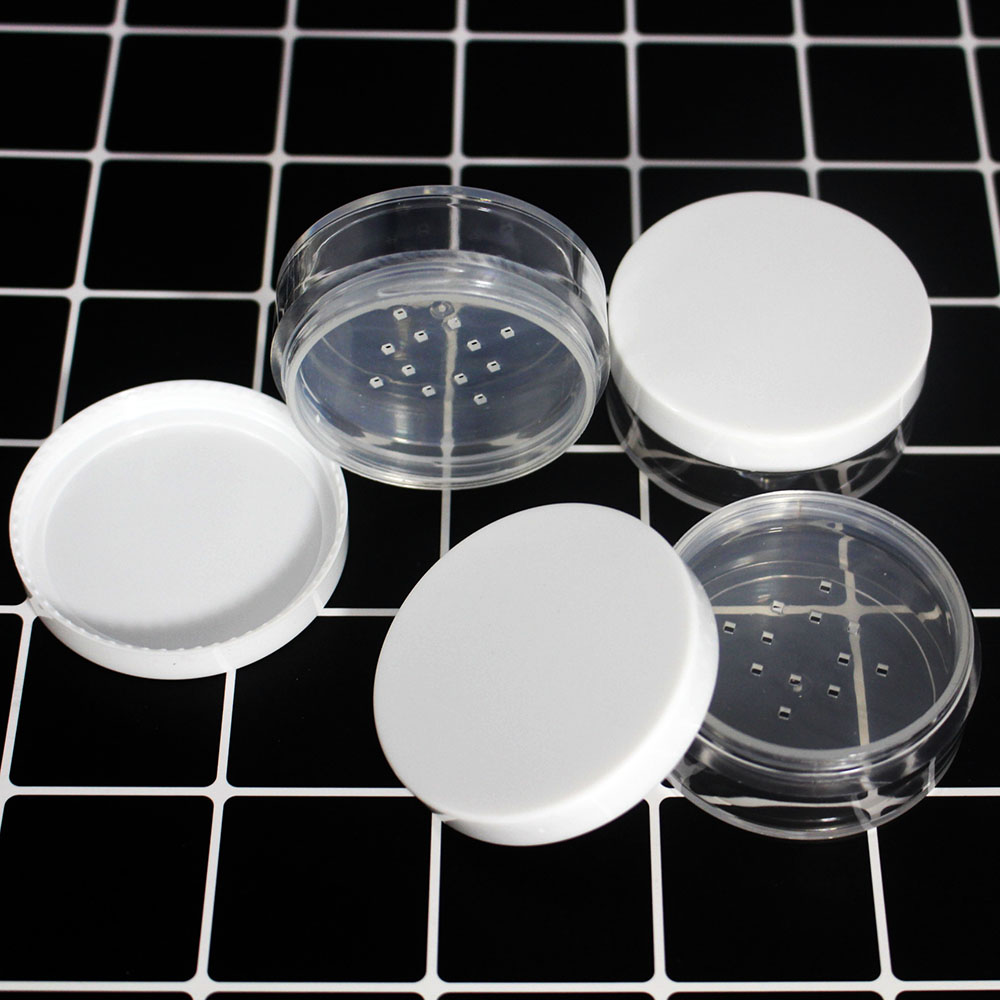 empty plastic 15g loose powder jar with sifter