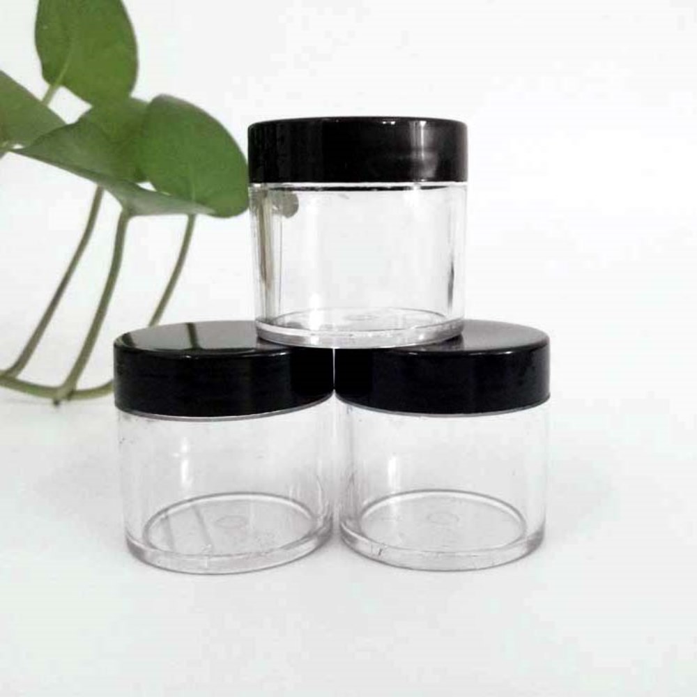 empty plastic  30g jar with black lid
