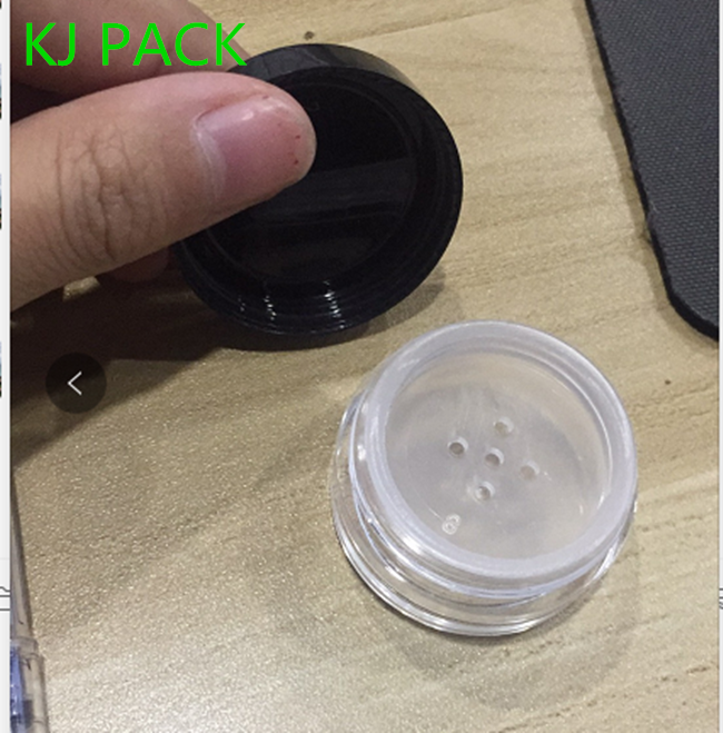 empty plastic storage container compact powder container sifter jar with wide mouth lid for cosmetic
