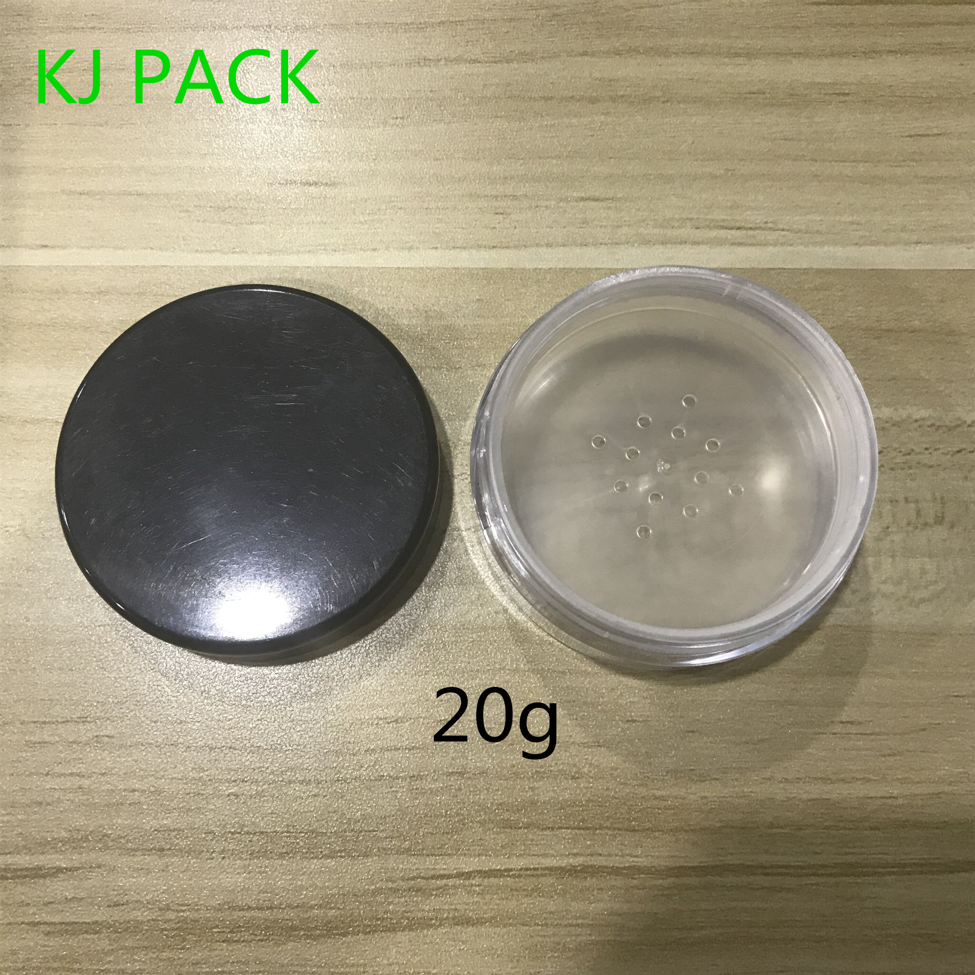 empty plastic storage container compact powder container sifter jar with wide mouth lid for cosmetic