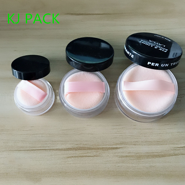 empty plastic storage container compact powder container sifter jar with wide mouth lid for cosmetic