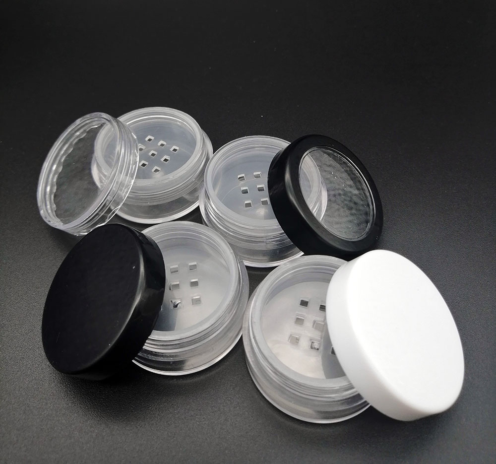 empty plastic10ml (5g) jar  for loose powder with sifter