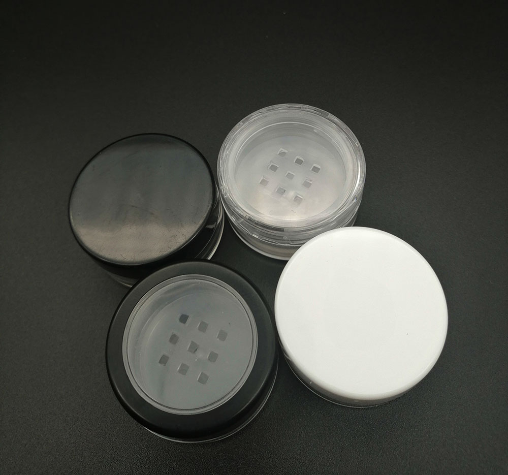 empty plastic10ml (5g) jar for loose powder with sifter
