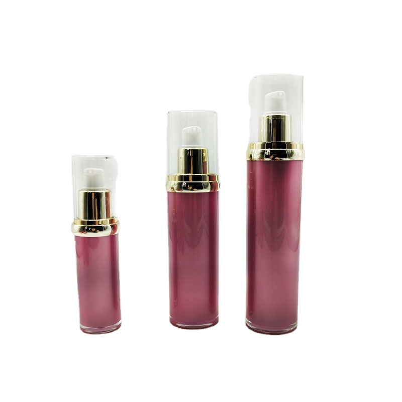 empty red skincare packaging cosmetic lotion pump cosmetic  bottle acrylic new straight round shape  lotion bottle 80ml