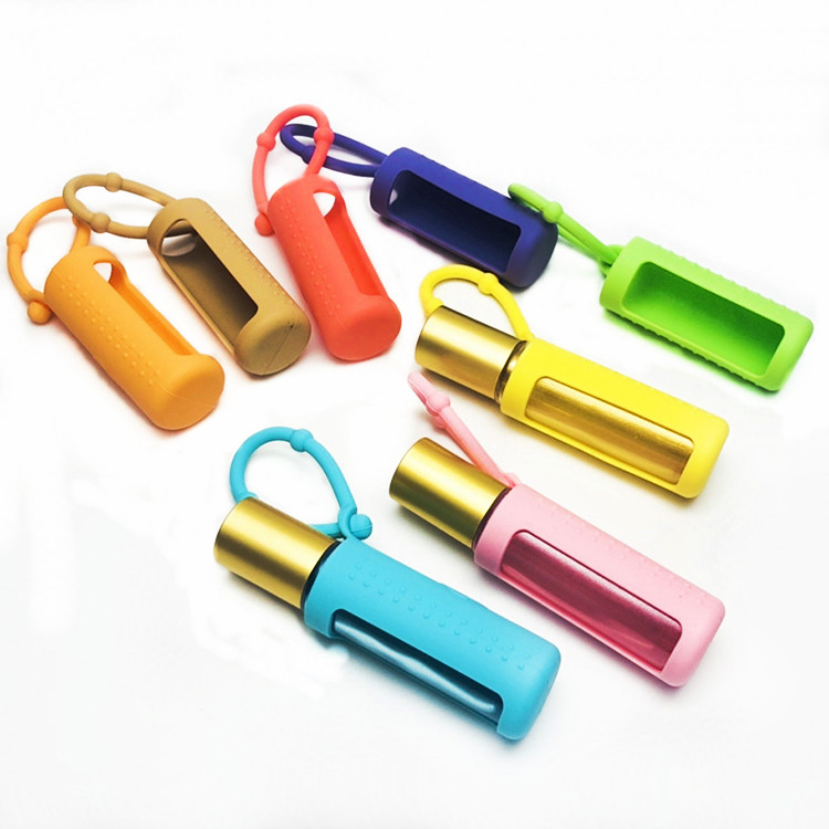 empty roll on bottle colorful thick essential oil roller bottle with silicone sleeve protector