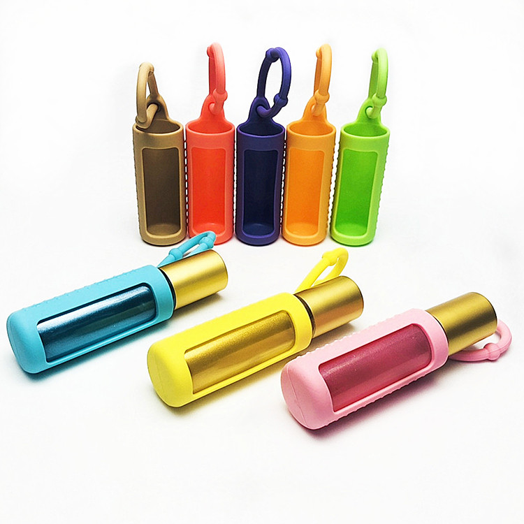 empty roll on bottle colorful thick essential oil roller bottle with silicone sleeve protector
