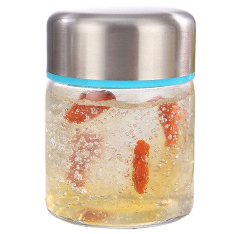 empty round 100ml 120ml edible bird's nest glass jar with stainless steel cap