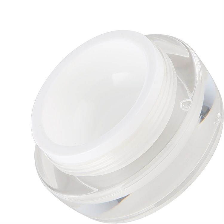 empty round clear 15g 50g double wall acrylic sample cream jar container with shiny gold lid