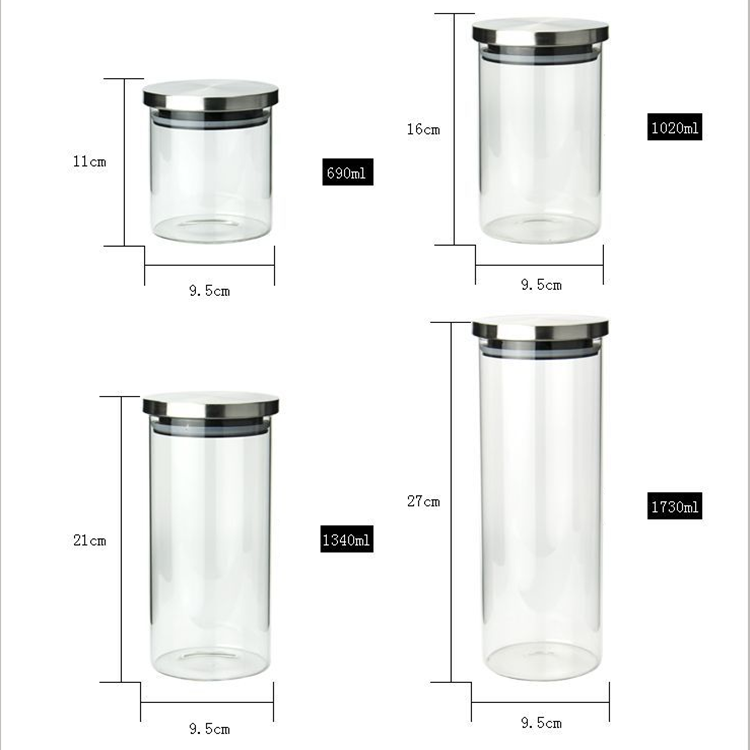 empty round hermetic pickle food jam glass storage jar with lug lid and wide mouth glass