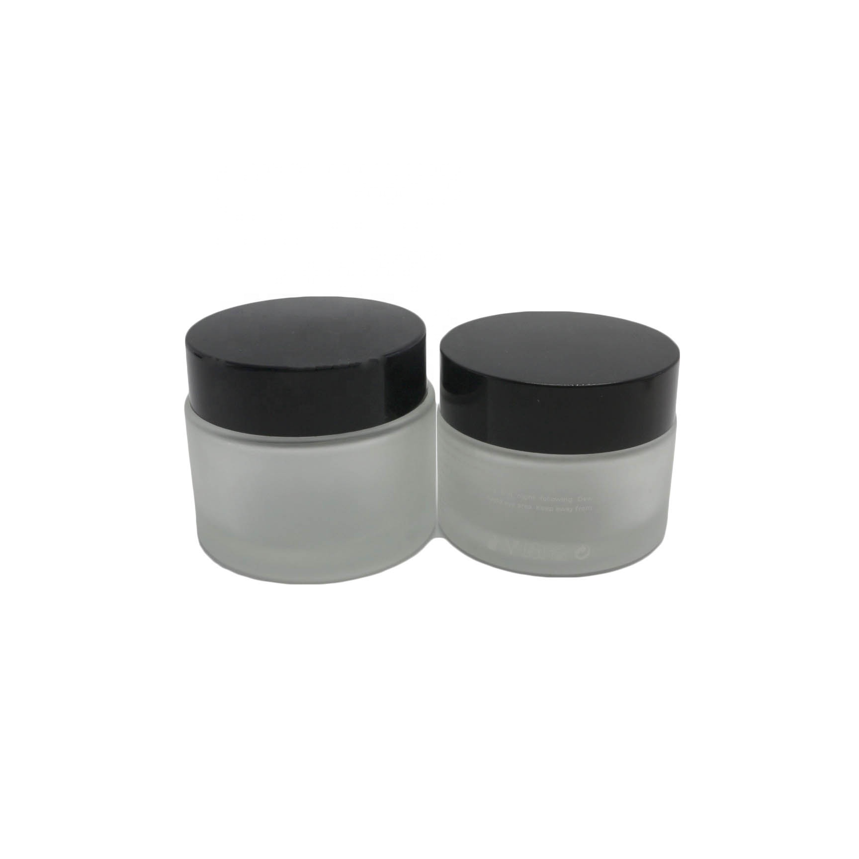 empty round wide mouth glass jars for face cream with silver cap GJ-CC55